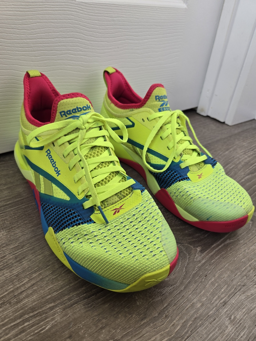 Reebok Nano Court Shoes Lime, Aqua, Pink US Men's 11 Sneaker Pickleball, Tennis